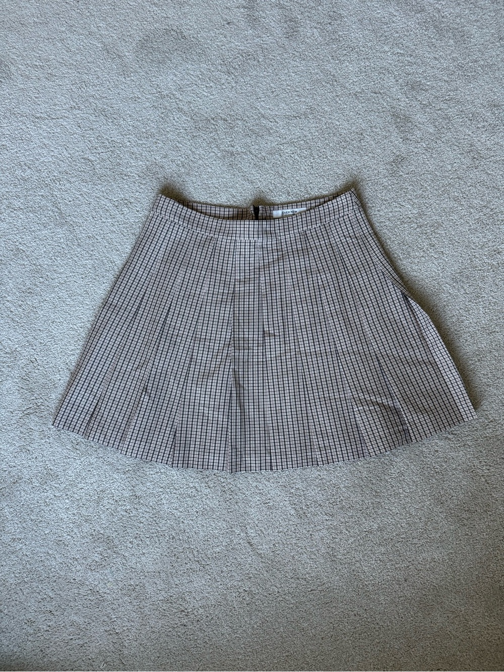 Ever New Beige and Black Checked Circle Skirt